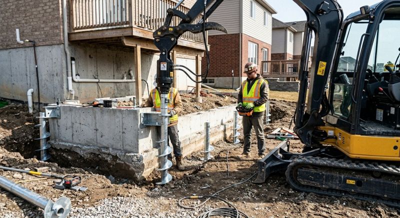 Helical Piers Installation in Towson, MD