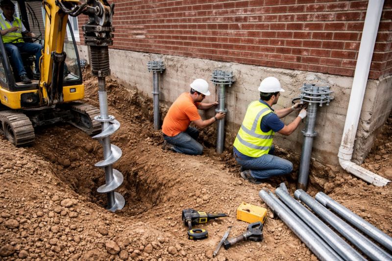 Helical Piers Installation in Towson, MD