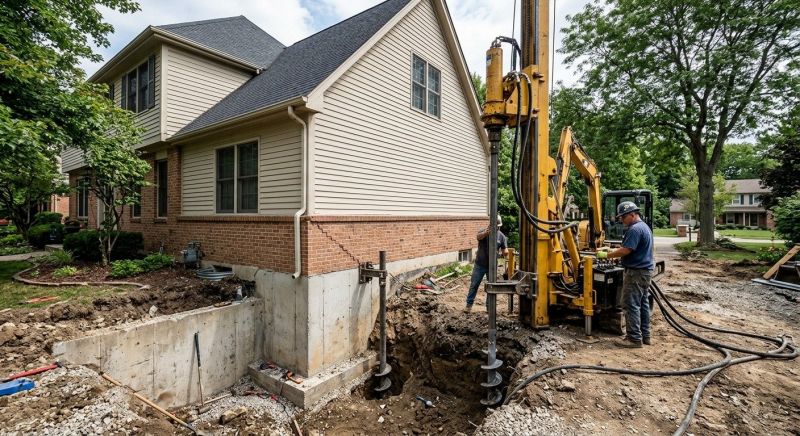Helical Piers Installation in Towson, MD
