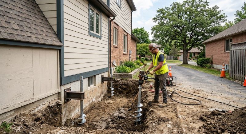 Helical Pile Installation in Towson, MD