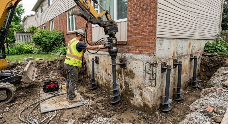 Helical Pile Installation in Towson, MD