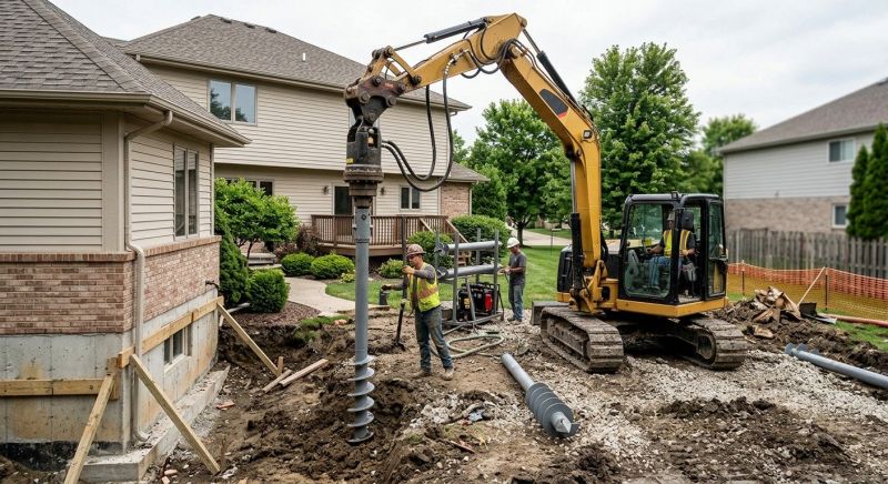 Helical Pile Installation in Towson, MD