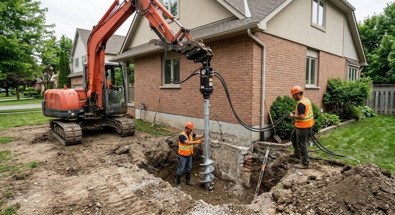 Helical Pile Installation in Towson, MD